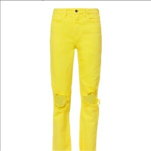 L'AGENCE Yellow Distressed Women Jeans